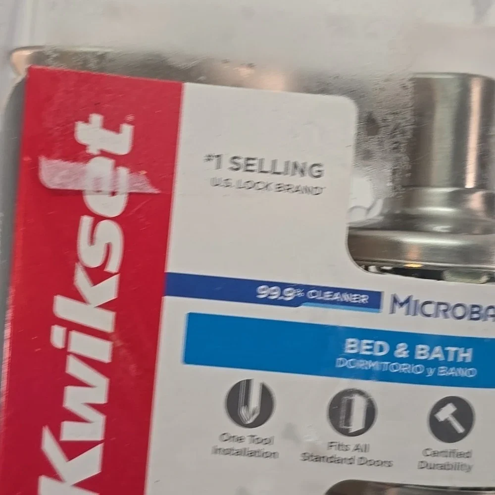 Kwikset Balboa Satin Nickel Privacy Handle Lock for Bedroom/Bath Microban